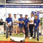 Công ty Konica Minolta Việt Nam tham gia triển lãm với sản phẩm robot dịch vụ mới.
