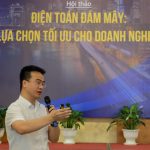 Ông Lê Xuân Quế – Phó Giám đốc Viettel IDC chia sẻ về hệ sinh thái dịch vụ của Viettel IDC tại hội thảo